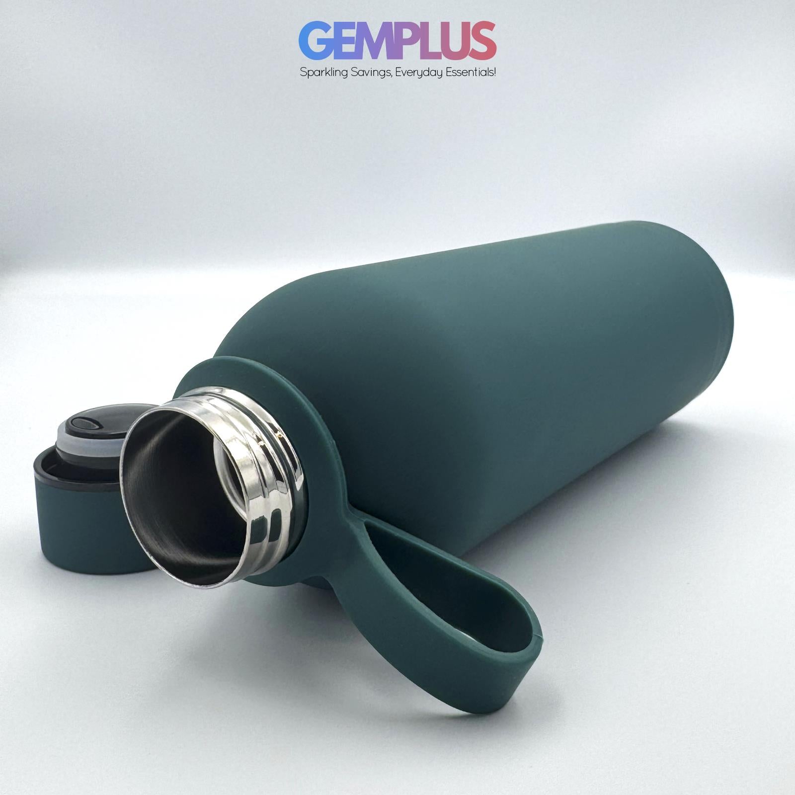 GEM+ | 500ML & 1L Stainless Steel Flask – Silicone Coated - Pastel 5 Colors
