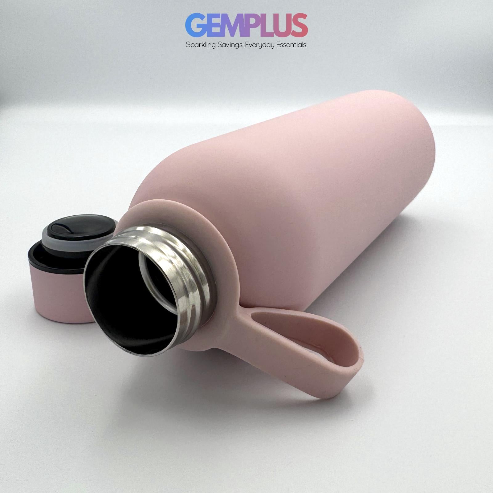 GEM+ | 500ML & 1L Stainless Steel Flask – Silicone Coated - Pastel 5 Colors