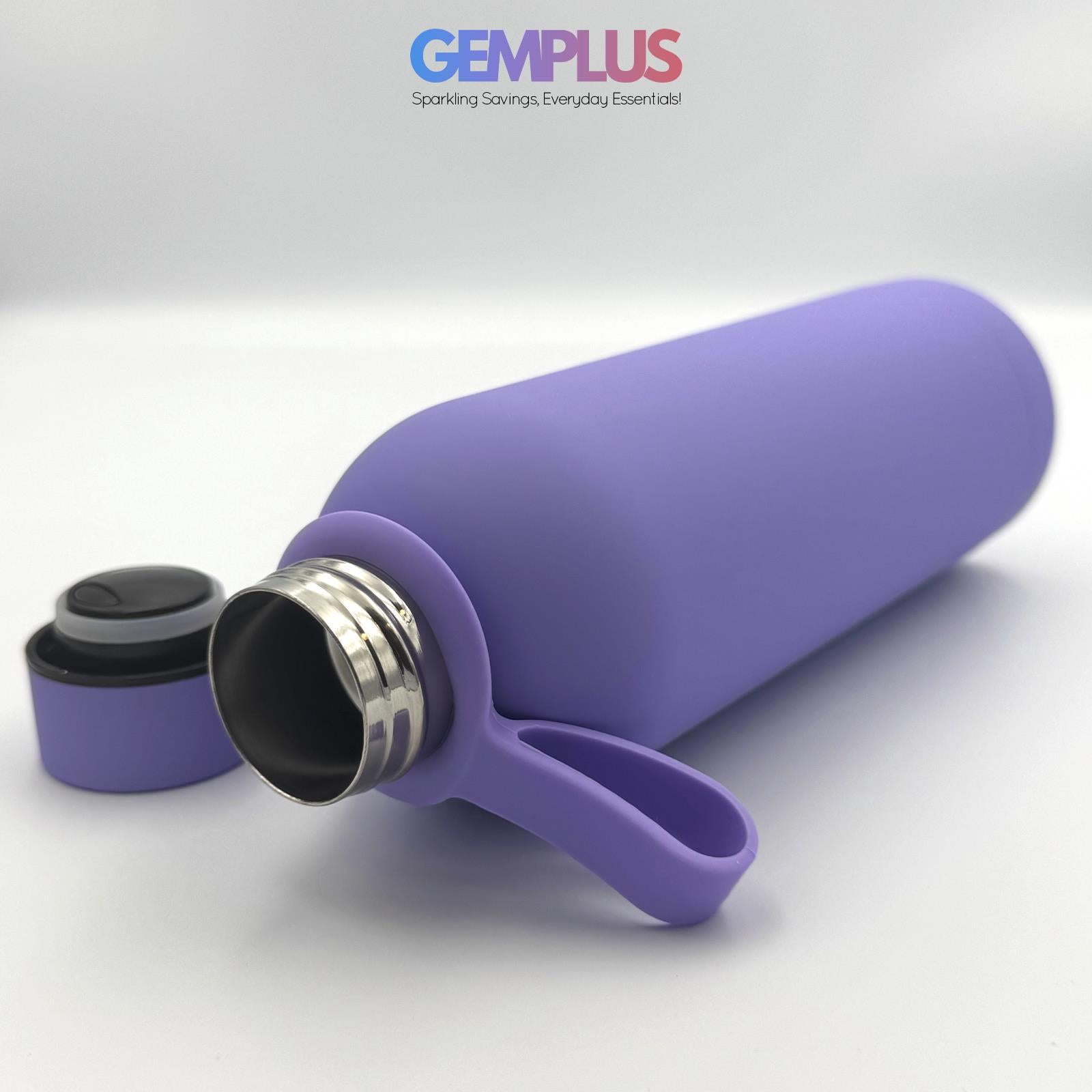 GEM+ | 500ML & 1L Stainless Steel Flask – Silicone Coated - Pastel 5 Colors