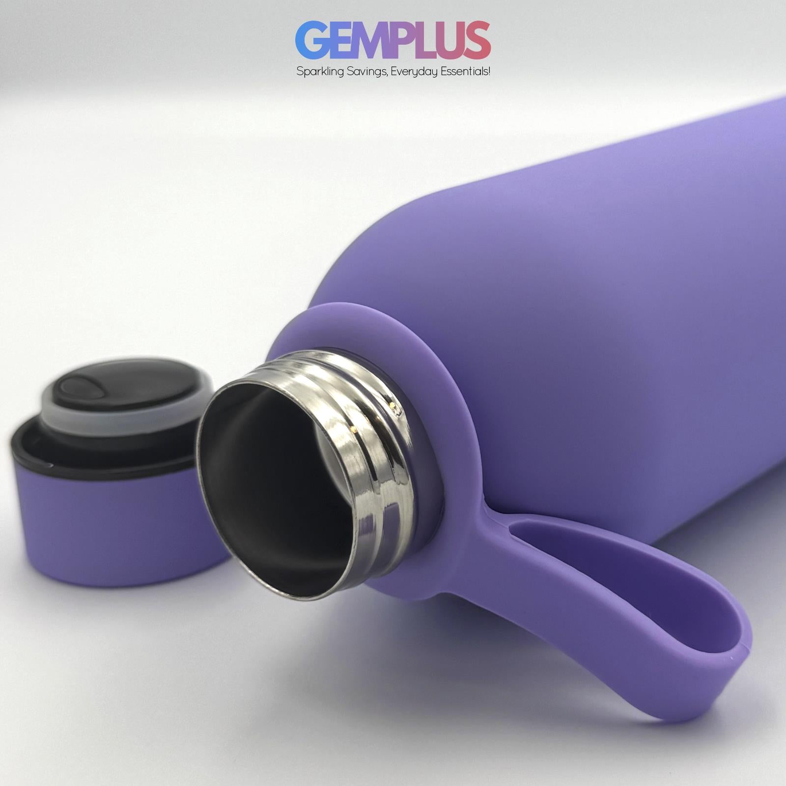 GEM+ | 500ML & 1L Stainless Steel Flask – Silicone Coated - Pastel 5 Colors