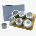 GEM+ | Premium Magnetic Bamboo Spice Tin Organizer with 6 Jars Elegant & Modern
