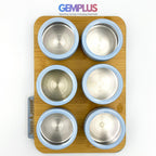 GEM+ | Premium Magnetic Bamboo Spice Tin Organizer with 6 Jars Elegant & Modern