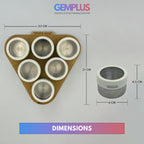 GEM+ | Premium Magnetic Bamboo Spice Tin Organizer with 6 Jars Elegant & Modern