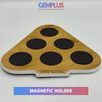 GEM+ | Premium Magnetic Bamboo Spice Tin Organizer with 6 Jars Elegant & Modern