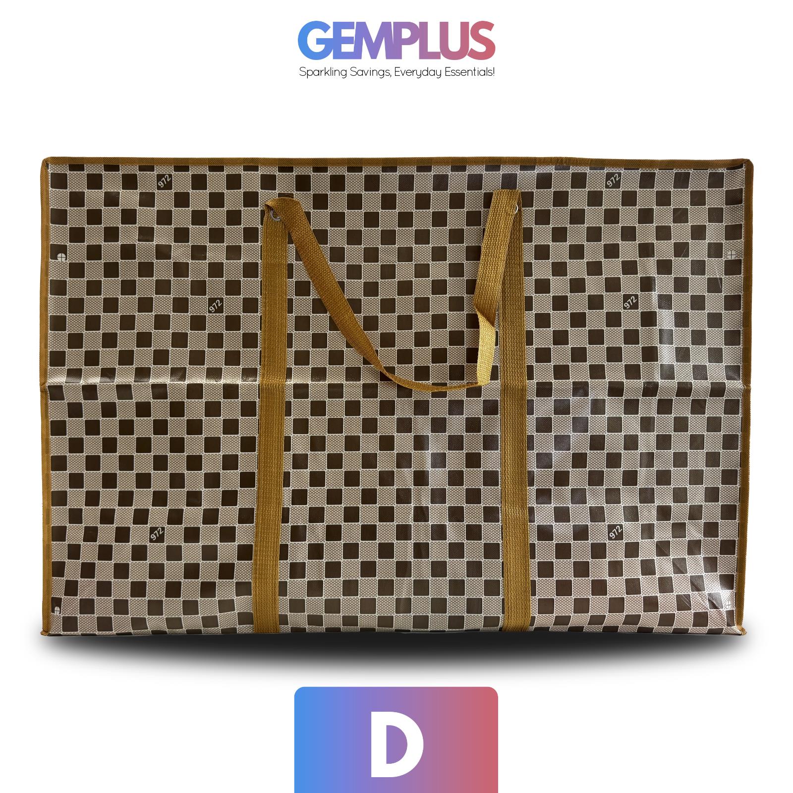 GEM+ | Large Strong Jumbo Reusable Laundry Shopping Bag Zip Storage 70 x 55 x 22