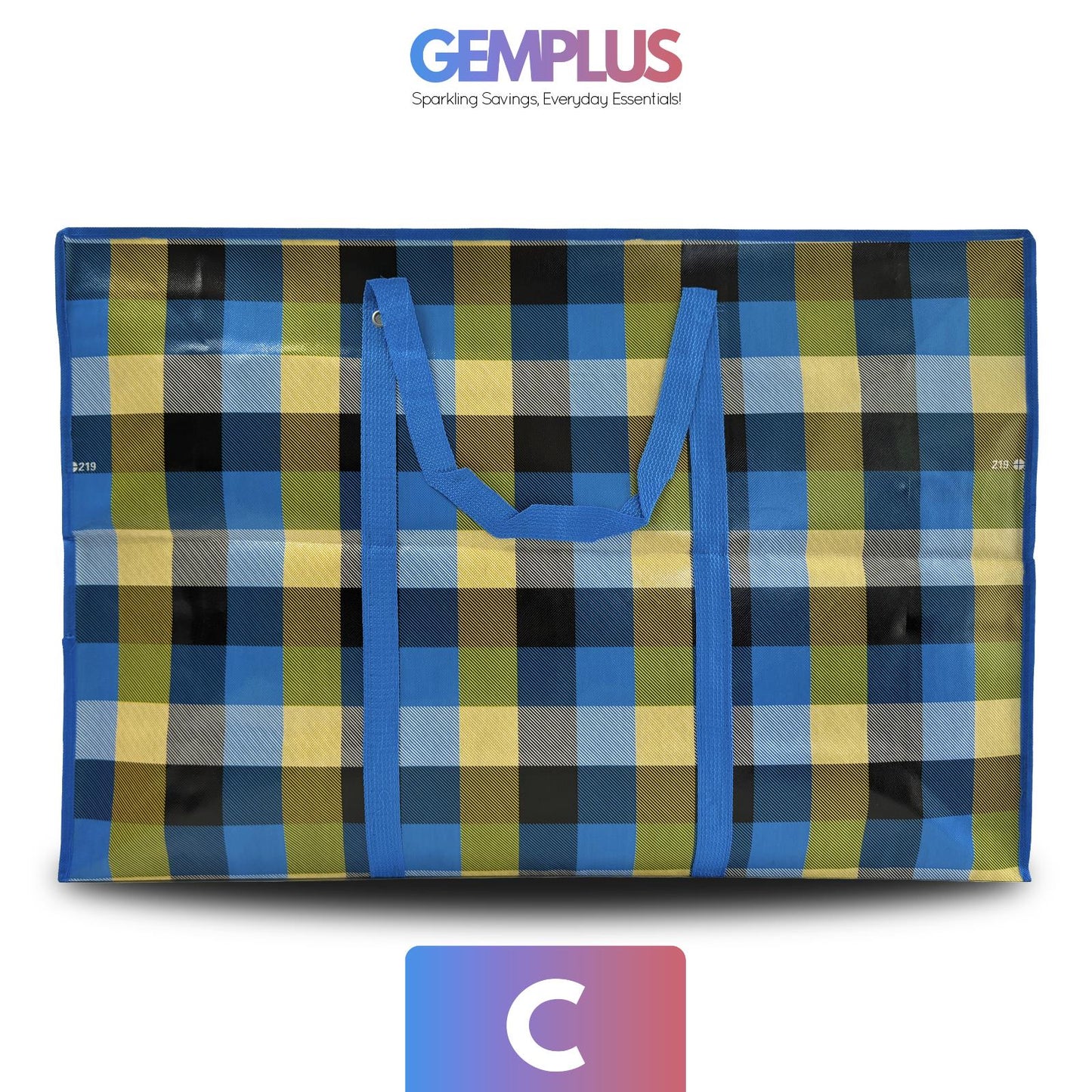 GEM+ | Premium Medium Reusable Laundry Shopping Bag Zip Storage 60 x 45 x 20 cm