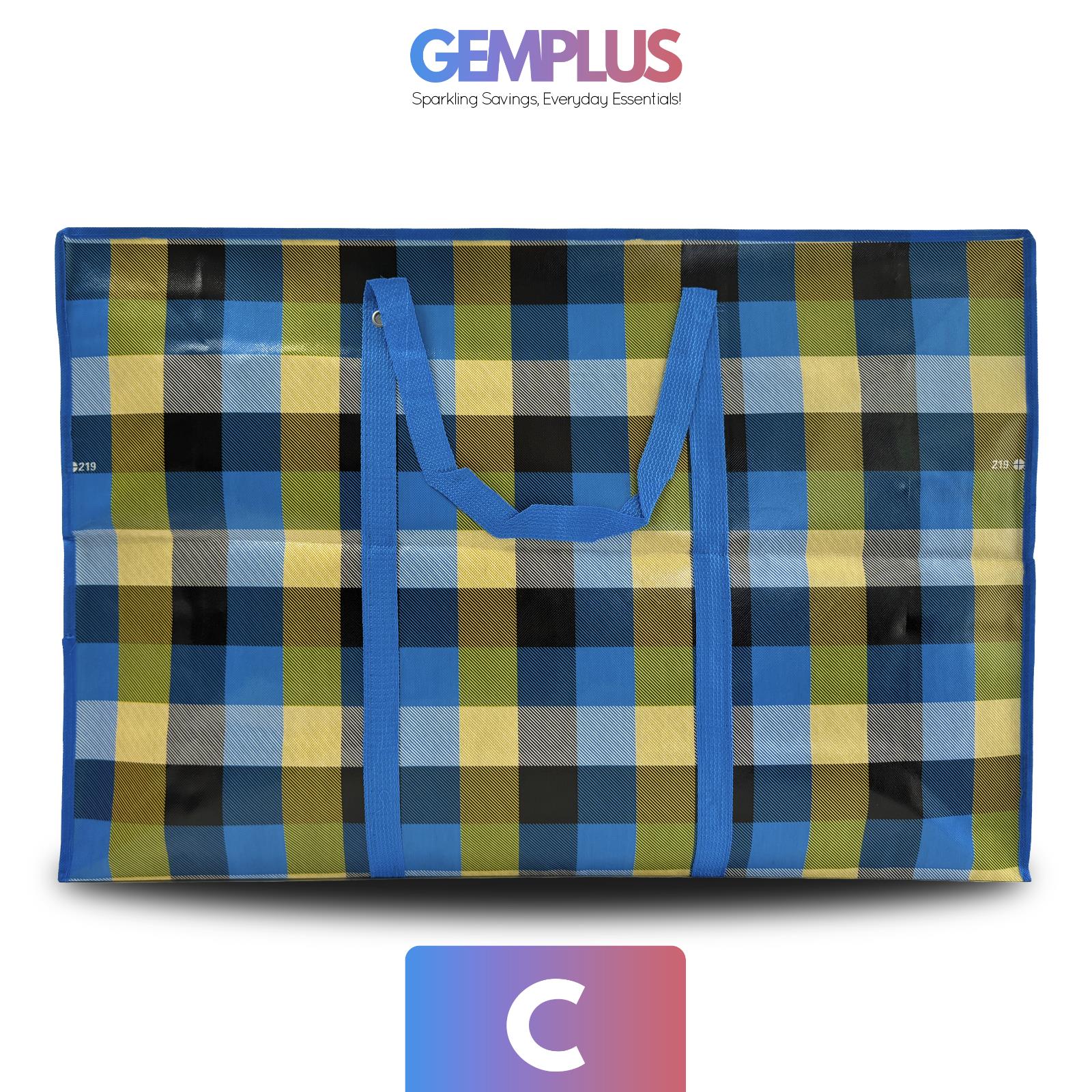 GEM+ | Premium Medium Reusable Laundry Shopping Bag Zip Storage 60 x 45 x 20 cm