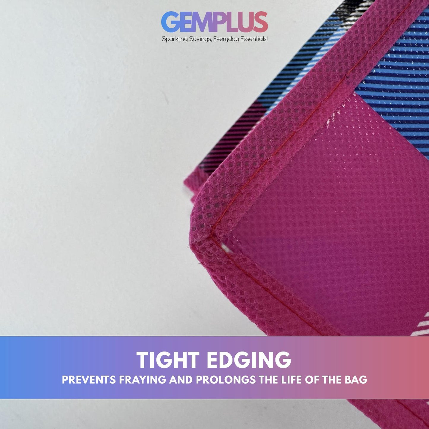 GEM+ | Premium Medium Reusable Laundry Shopping Bag Zip Storage 60 x 45 x 20 cm