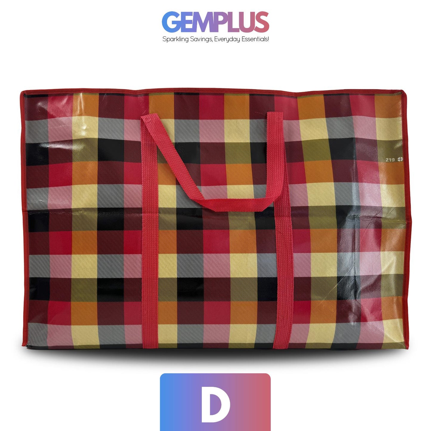 GEM+ | Premium Medium Reusable Laundry Shopping Bag Zip Storage 60 x 45 x 20 cm