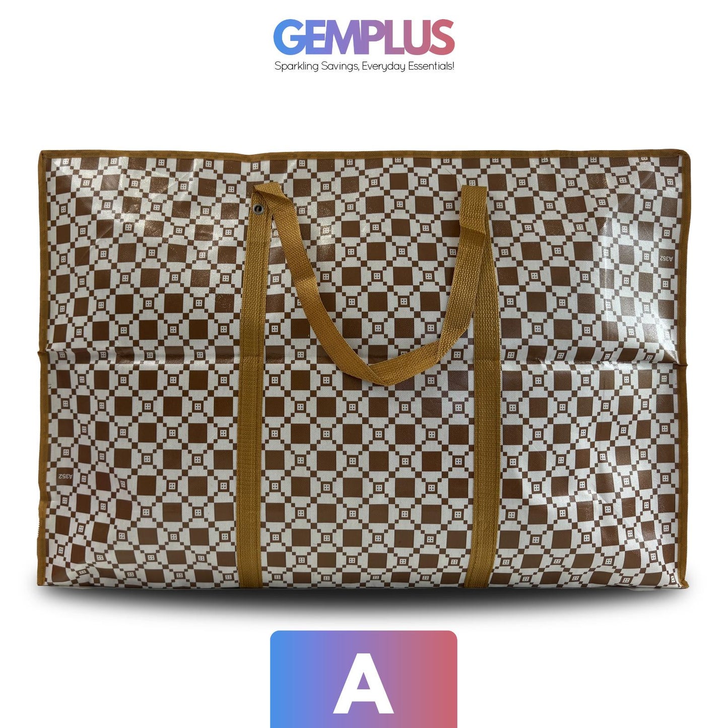 GEM+ | Premium Small Reusable Laundry Shopping Bag Zip Storage 50 x 35 x 19 cm
