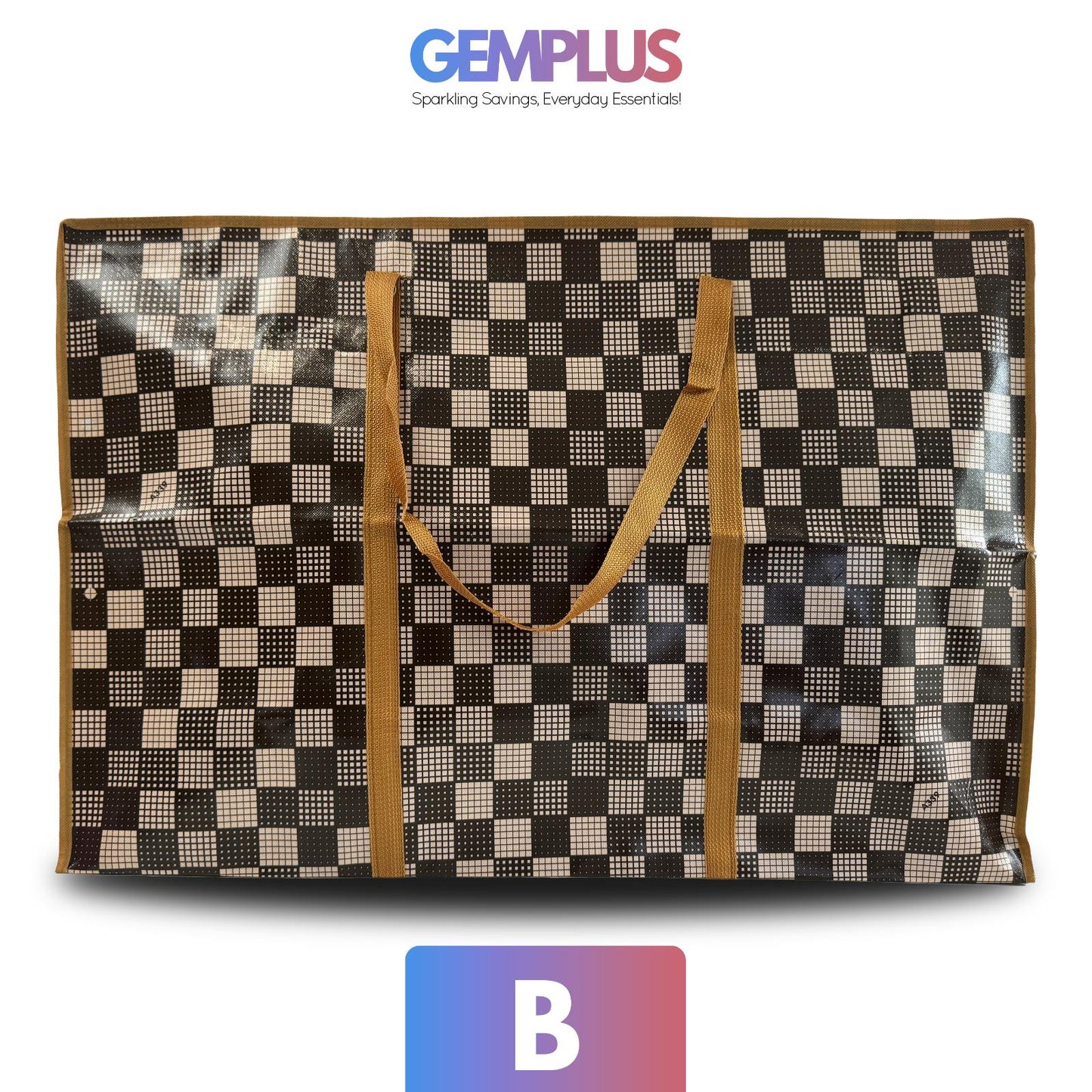 GEM+ | Premium Small Reusable Laundry Shopping Bag Zip Storage 50 x 35 x 19 cm