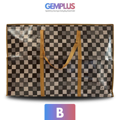 GEM+ | Premium Small Reusable Laundry Shopping Bag Zip Storage 50 x 35 x 19 cm