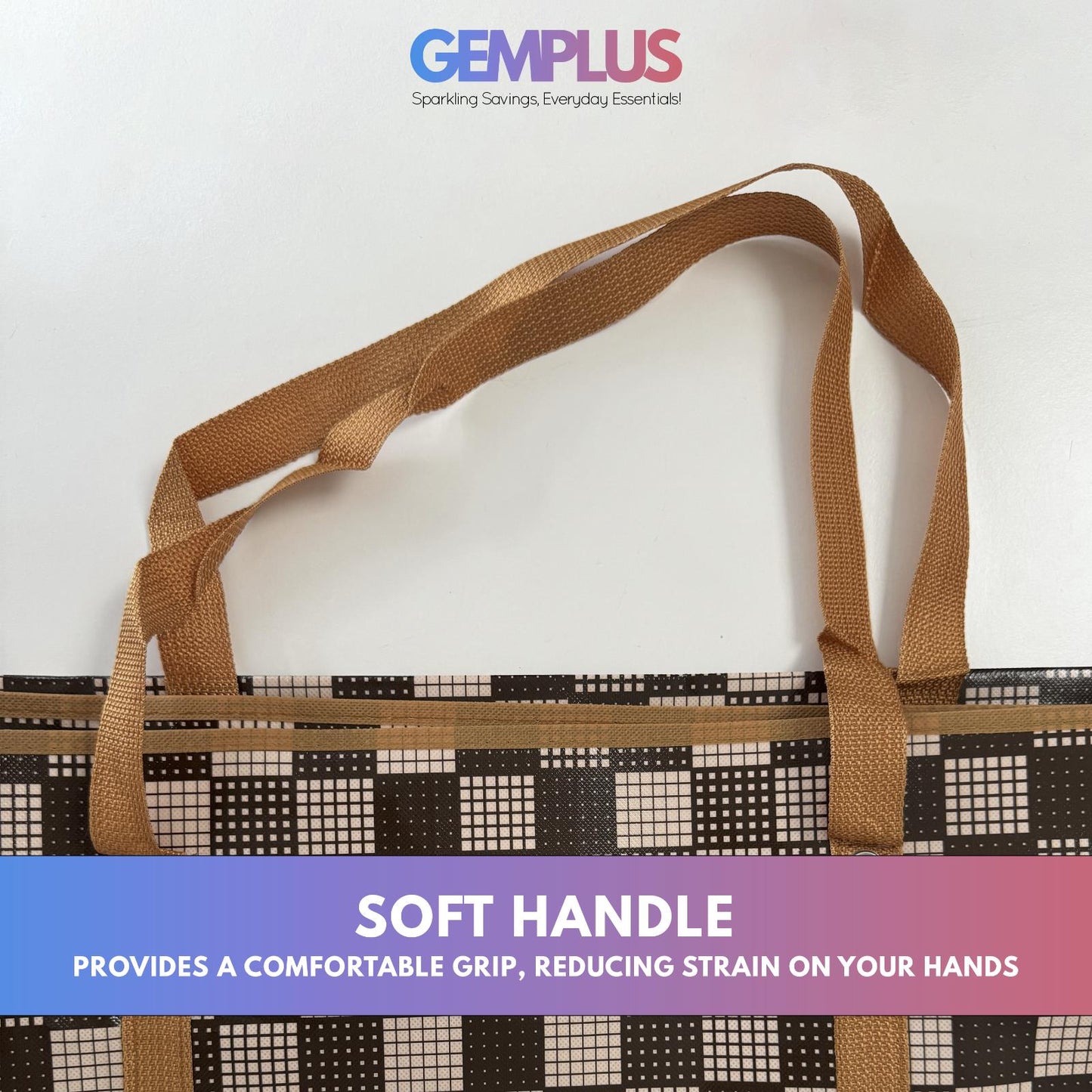 GEM+ | Premium Small Reusable Laundry Shopping Bag Zip Storage 50 x 35 x 19 cm