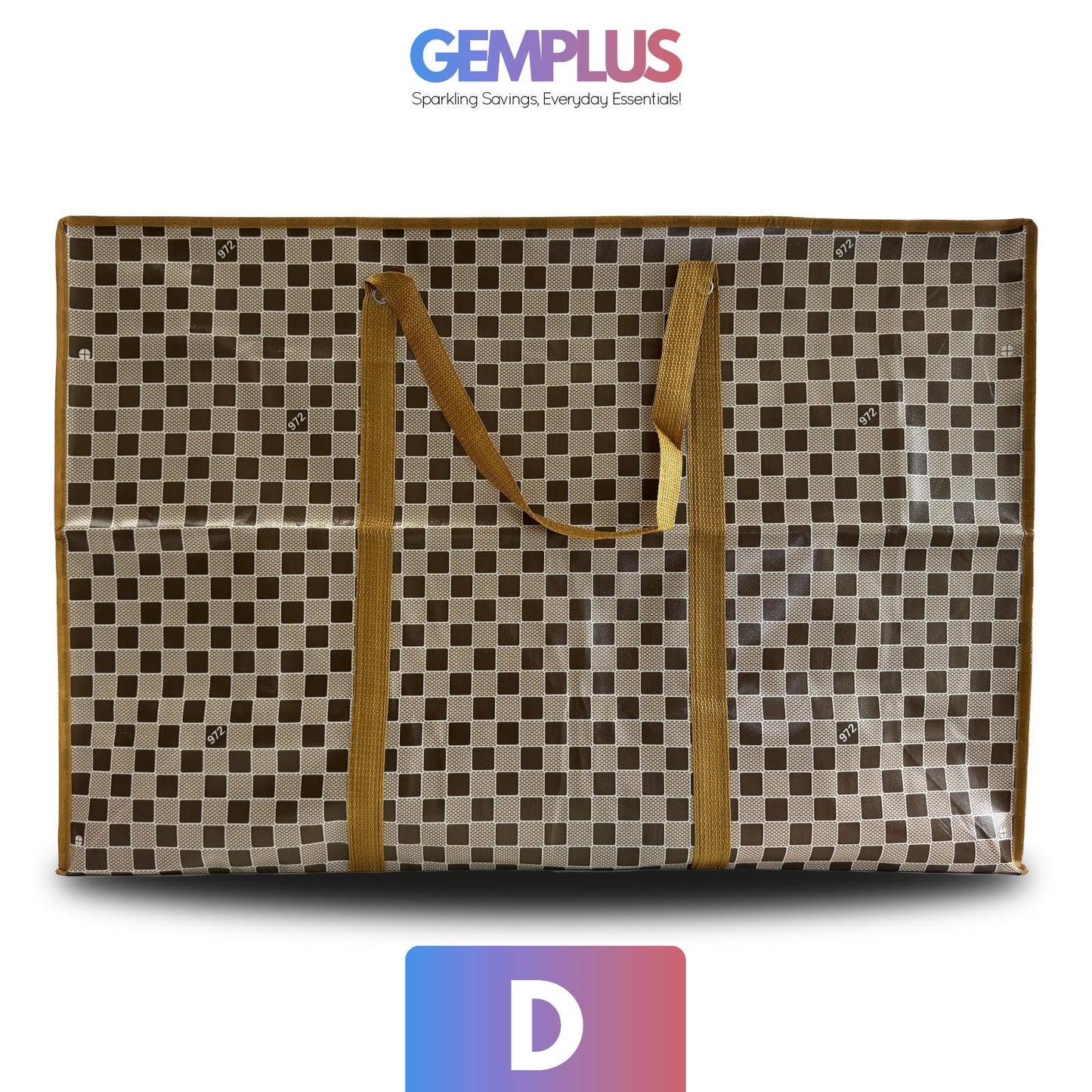 GEM+ | Premium Small Reusable Laundry Shopping Bag Zip Storage 50 x 35 x 19 cm
