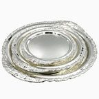 GEM+ | Premium 3-Piece Silver-Plated Vintage Tray Set – Elegant Durable