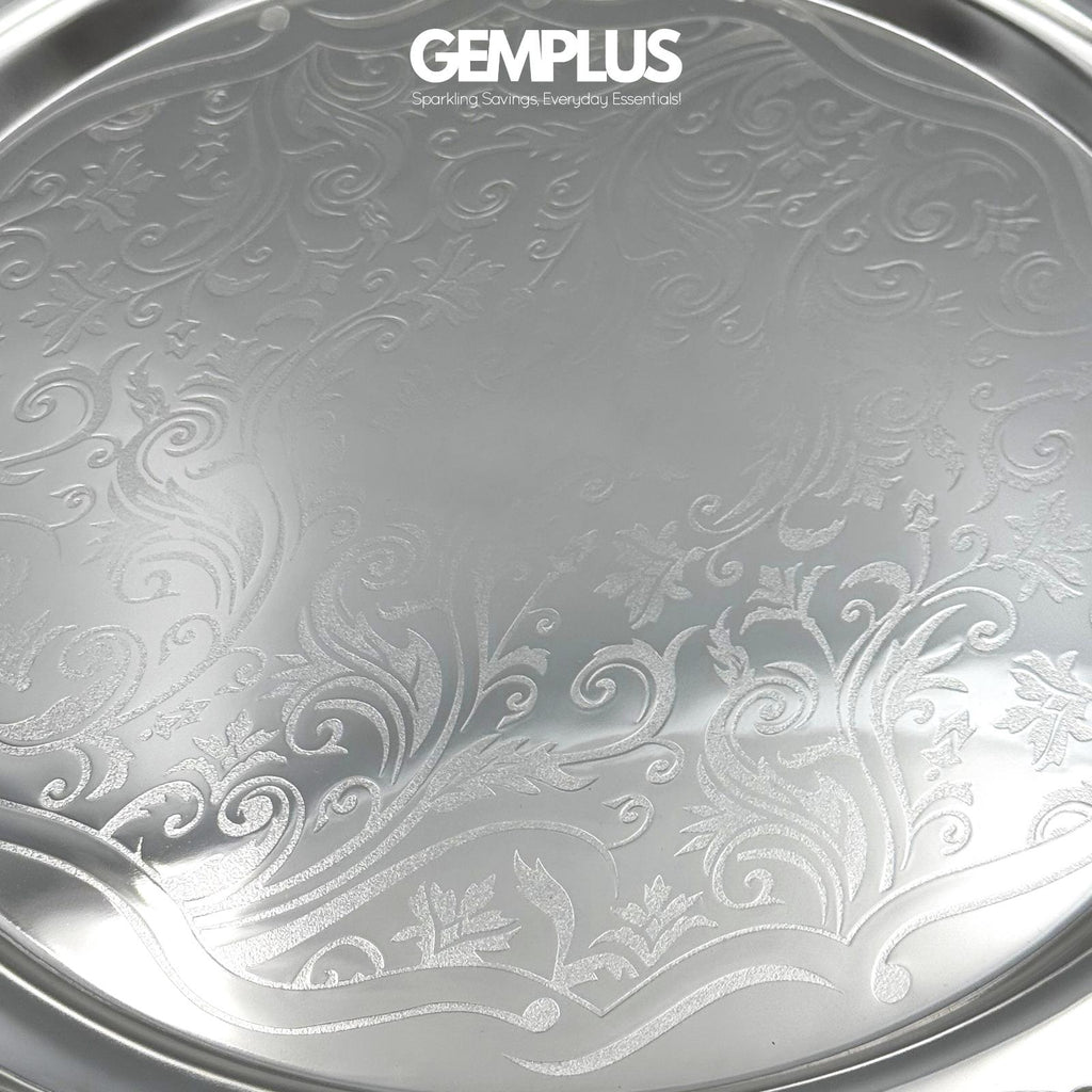 GEM+ | Premium 3-Piece Silver-Plated Vintage Tray Set – Elegant Durable