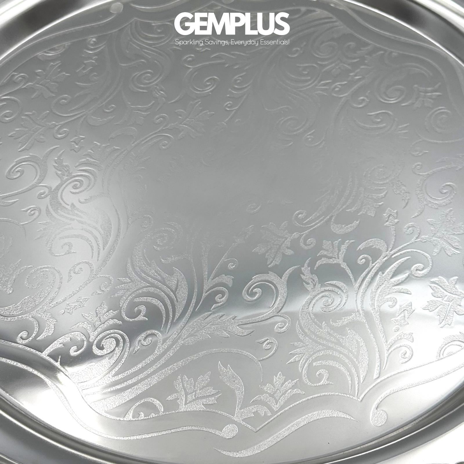 GEM+ | Premium 3-Piece Silver-Plated Vintage Tray Set – Elegant Durable