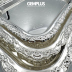 GEM+ | Premium 3-Piece Silver-Plated Vintage Tray Set – Elegant Durable Sturdy