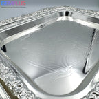GEM+ | Premium 3-Piece Silver-Plated Vintage Tray Set – Elegant Durable Sturdy