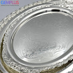 GEM+ | Premium 3-Piece Silver-Plated Vintage Tray Set – Elegant Durable Thick
