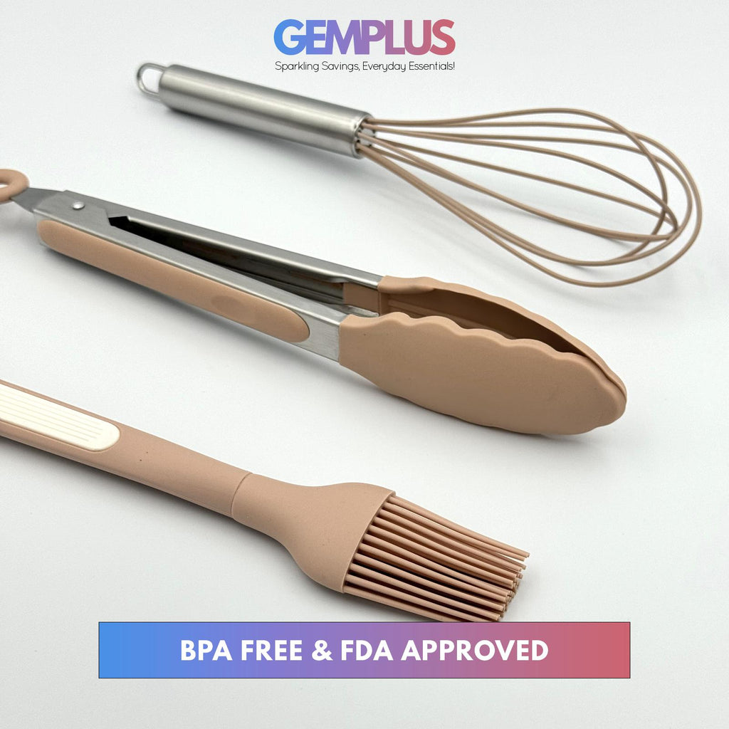 GEM+ | Premium 26-Piece Cooking & Baking Utensil Set Silicone Non-Stick BPA-FREE- Pastel Pink