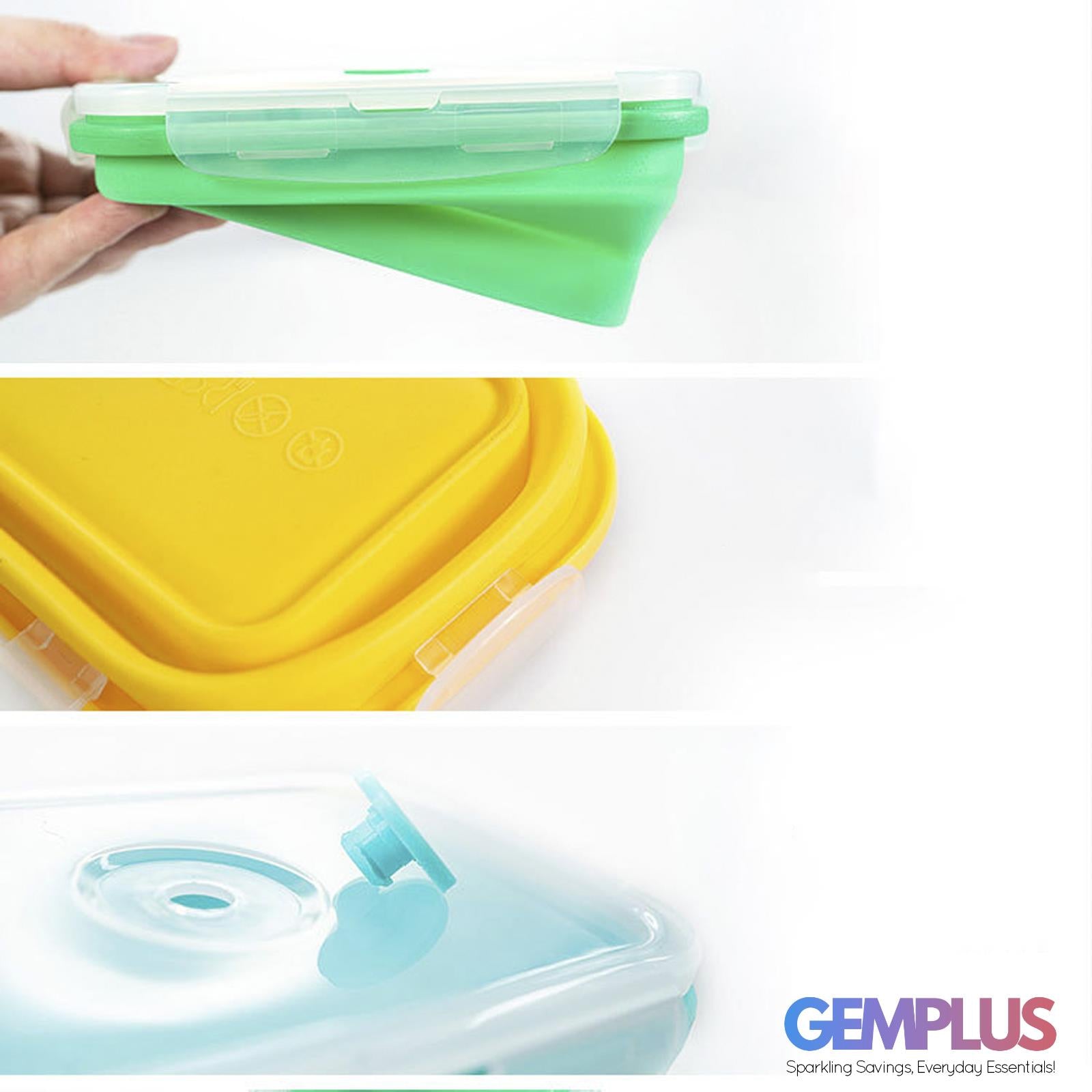 GEM+ | 4-Piece Collapsible Food Container Set – Space-Saving Leakproof BPA FREE - PINK
