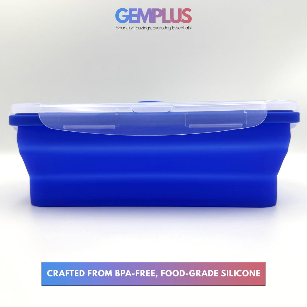 GEM+ | 4-Piece Collapsible Food Container Set – Space-Saving Leakproof BPA FREE