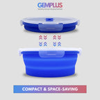 GEM+ | 4-Piece Collapsible Round Food Container Set – Space-Saving  BPA FREE - Pink