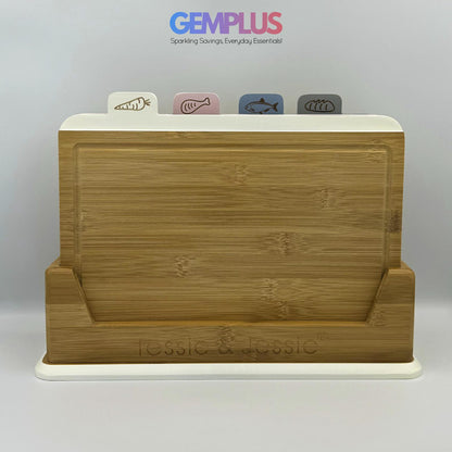 GEM+ | Premium Natural Bamboo Color Coded Chopping Board Set Veggies Meat 3/4pcs