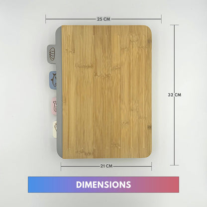 GEM+ | Premium Natural Bamboo Color Coded Chopping Board Set Veggies Meat 3/4pcs
