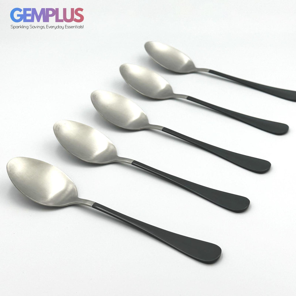 GEM+ | 24-Piece Stainless Steel Cutlery Set Dark Grey Handle Rust-Resistant