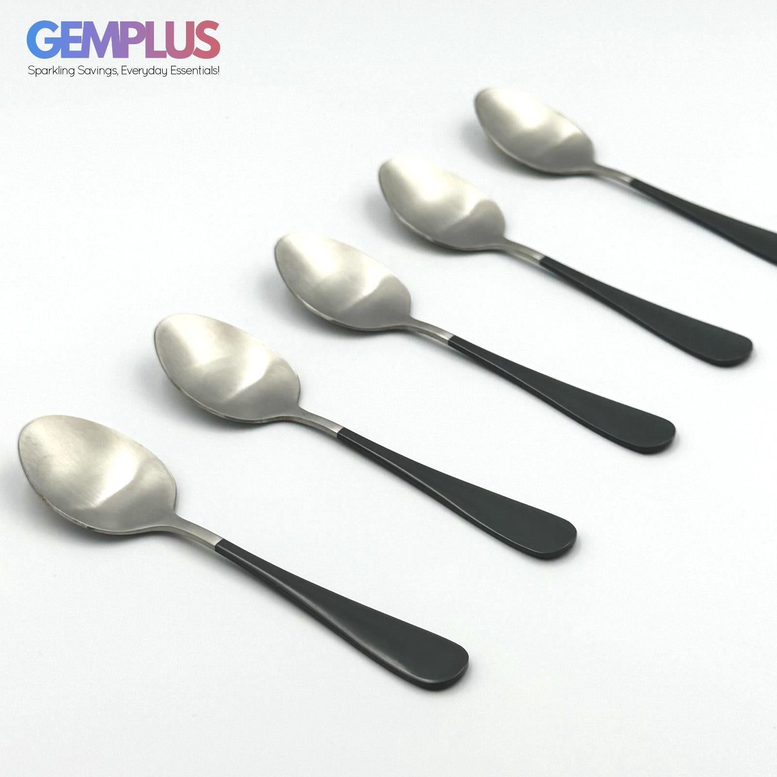 GEM+ | 24-Piece Stainless Steel Cutlery Set Dark Grey Handle Rust-Resistant