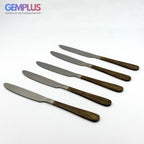 GEM+ | 24-Piece Stainless Steel Cutlery Set Dark Walnut Print Rust-Resistant