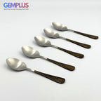 GEM+ | 24-Piece Stainless Steel Cutlery Set Dark Walnut Print Rust-Resistant