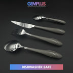 GEM+ | 24-Piece Stainless Steel Cutlery Set With Grey Handle Rust-Resistant
