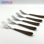 GEM+ | 24-Piece Stainless Steel Cutlery Set with Wood Texture Plastic Handle