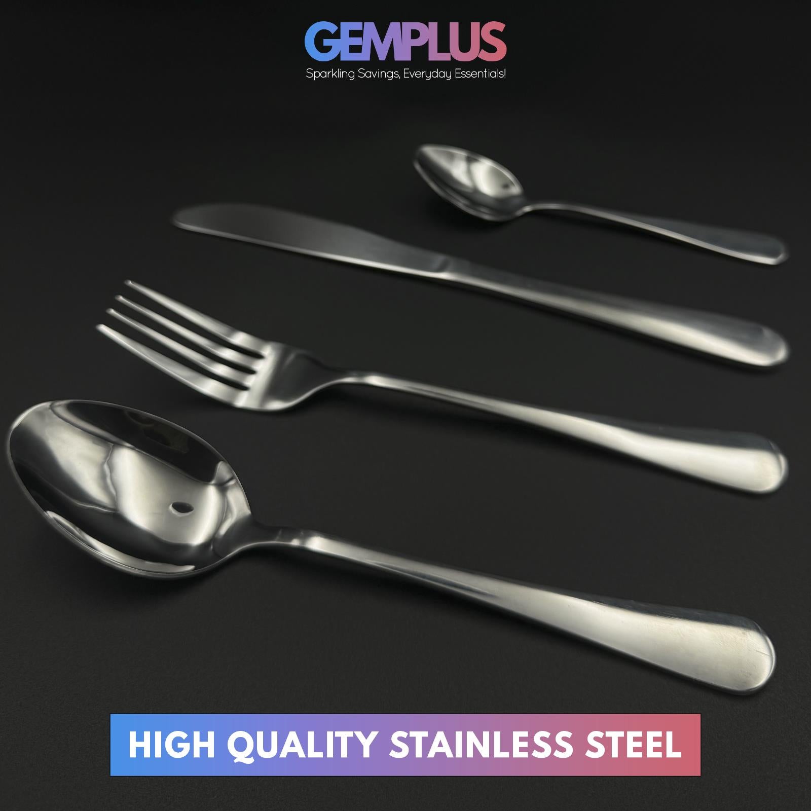 GEM+ | 24-Piece Stainless Steel Cutlery Set – Premium Quality Rust-Resistant