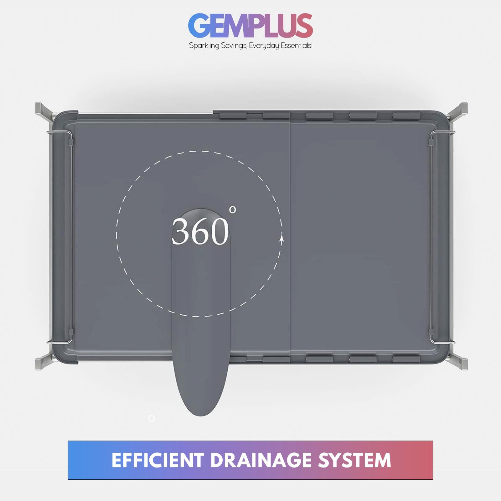 GEM+ | Expanding Dish Drying Rack Adjustable Draining & Aluminum Frame  30-52cm