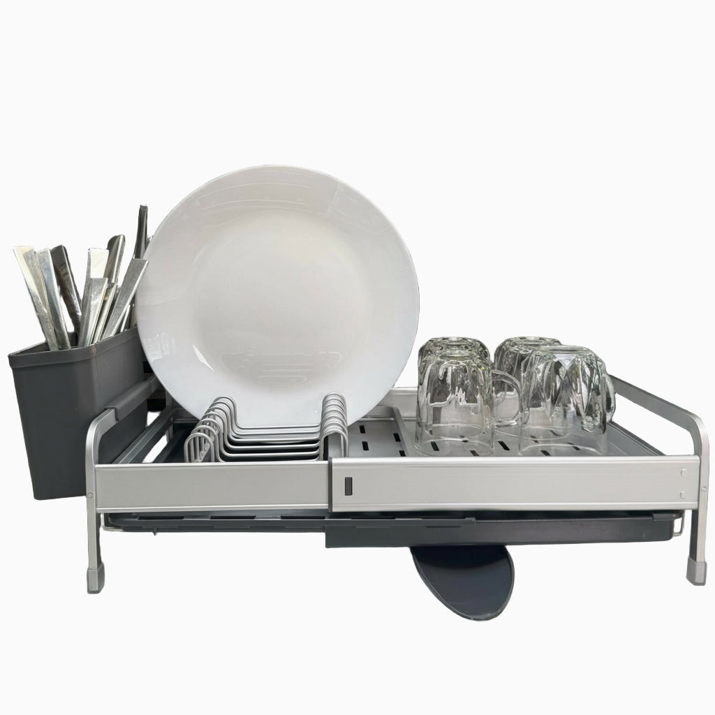 GEM+ | Expanding Dish Drying Rack Adjustable Draining & Aluminum Frame  30-52cm