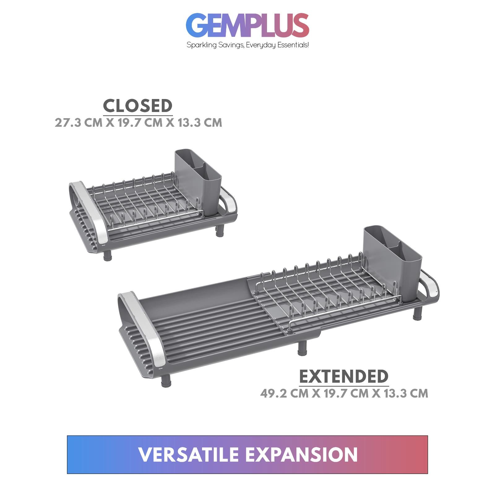 GEM+ | Premium Expanding Dish Drying Rack Durable & Compact Expandable -SMALL