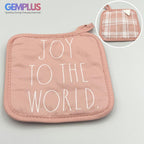 GEM+ | 2-Piece Premium Oven Mitt & Pot Holder Set - Pink & Green Heat Resistant