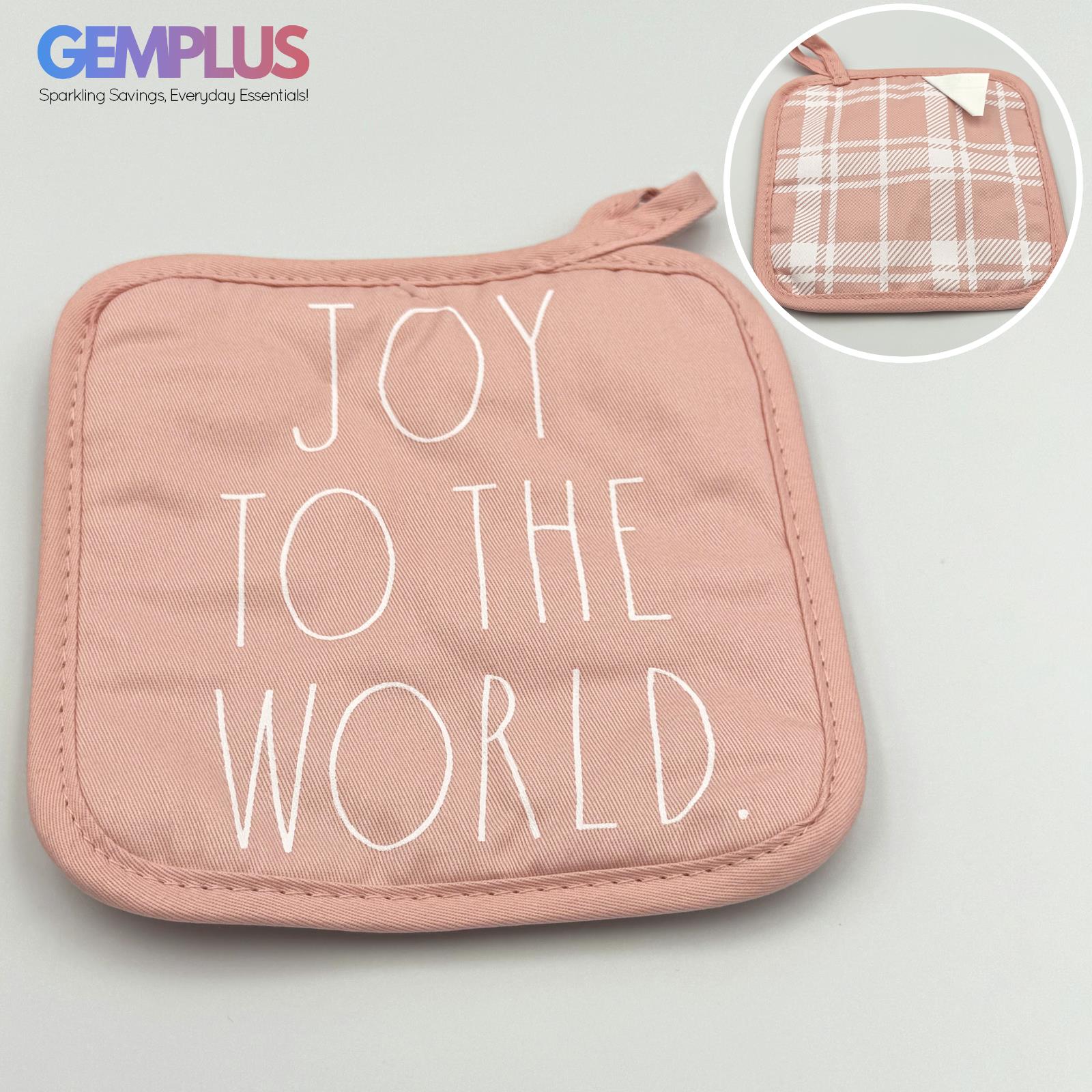 GEM+ | 2-Piece Premium Oven Mitt & Pot Holder Set - Pink & Green Heat Resistant