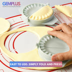 GEM+ | 3 Pcs Premium Dumpling Maker Set - Easy Dough Press Grey & Blue  3 Sizes