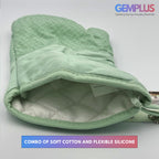 GEM+ | Premium Oven Mitt Silicone - Heat Resistant Non-Slip Grip Baking BBQ Gril