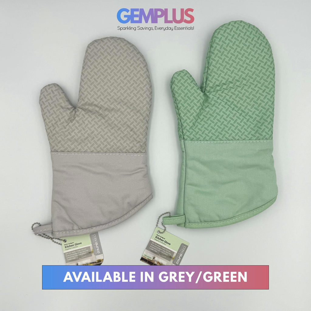 GEM+ | Premium Oven Mitt Silicone - Heat Resistant Non-Slip Grip Baking BBQ Gril