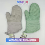 GEM+ | Premium Oven Mitt Silicone - Heat Resistant Non-Slip Grip Baking BBQ Gril