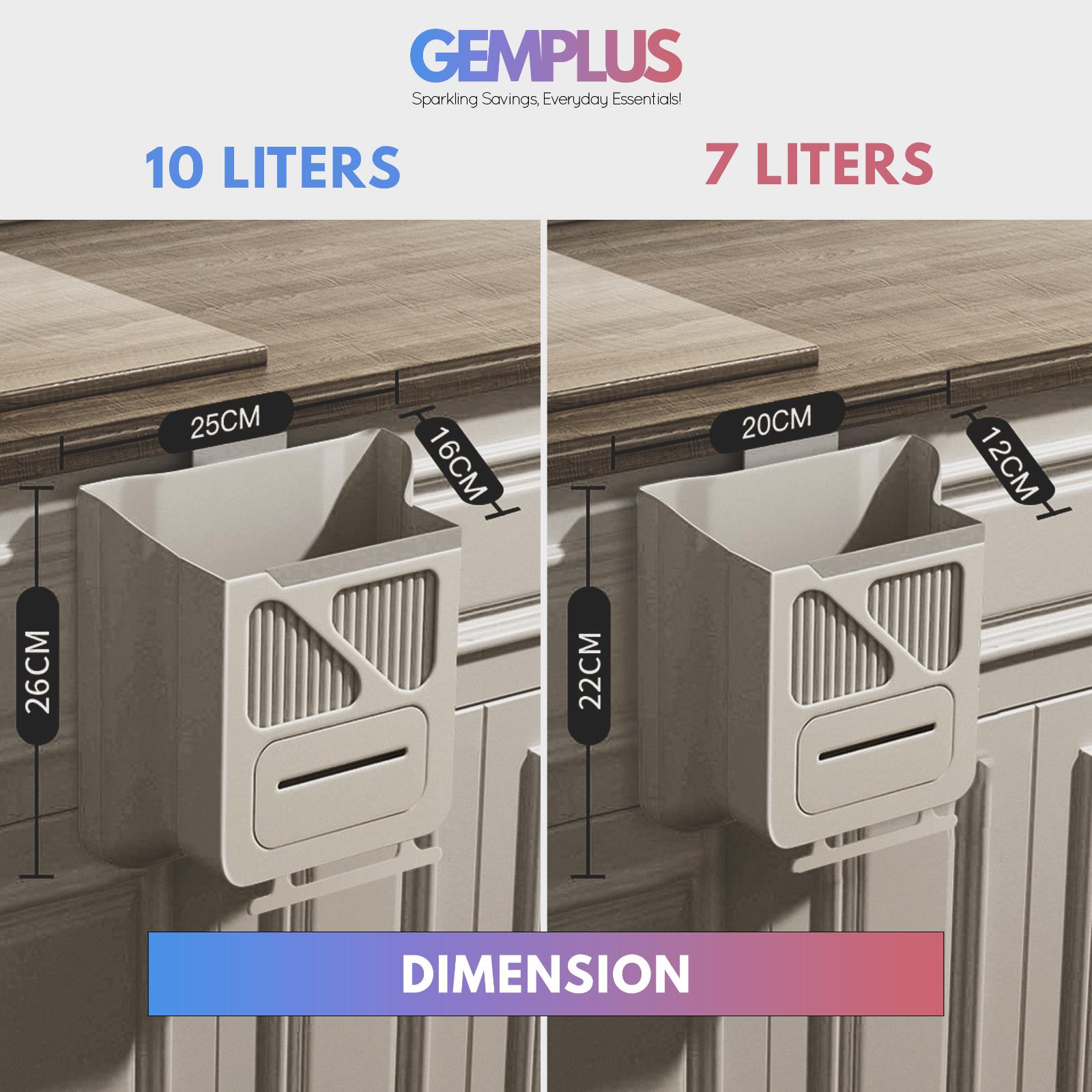 GEM+ | Set of 2 Premium Hanging Trash Bins - Over Cupboard Door Waste Bins