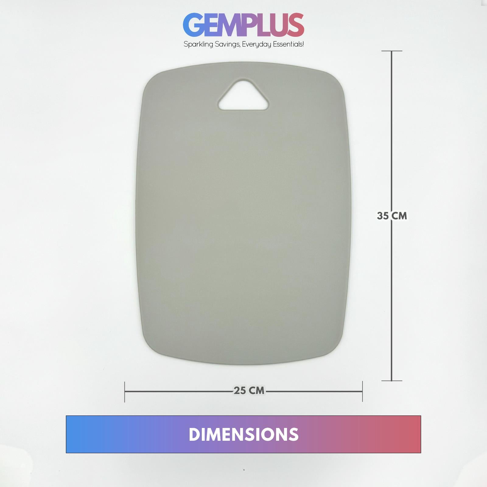 GEM+ | Premium 3 Pcs Color-Coded Chopping Board Set - Durable PP Material - Summer Green