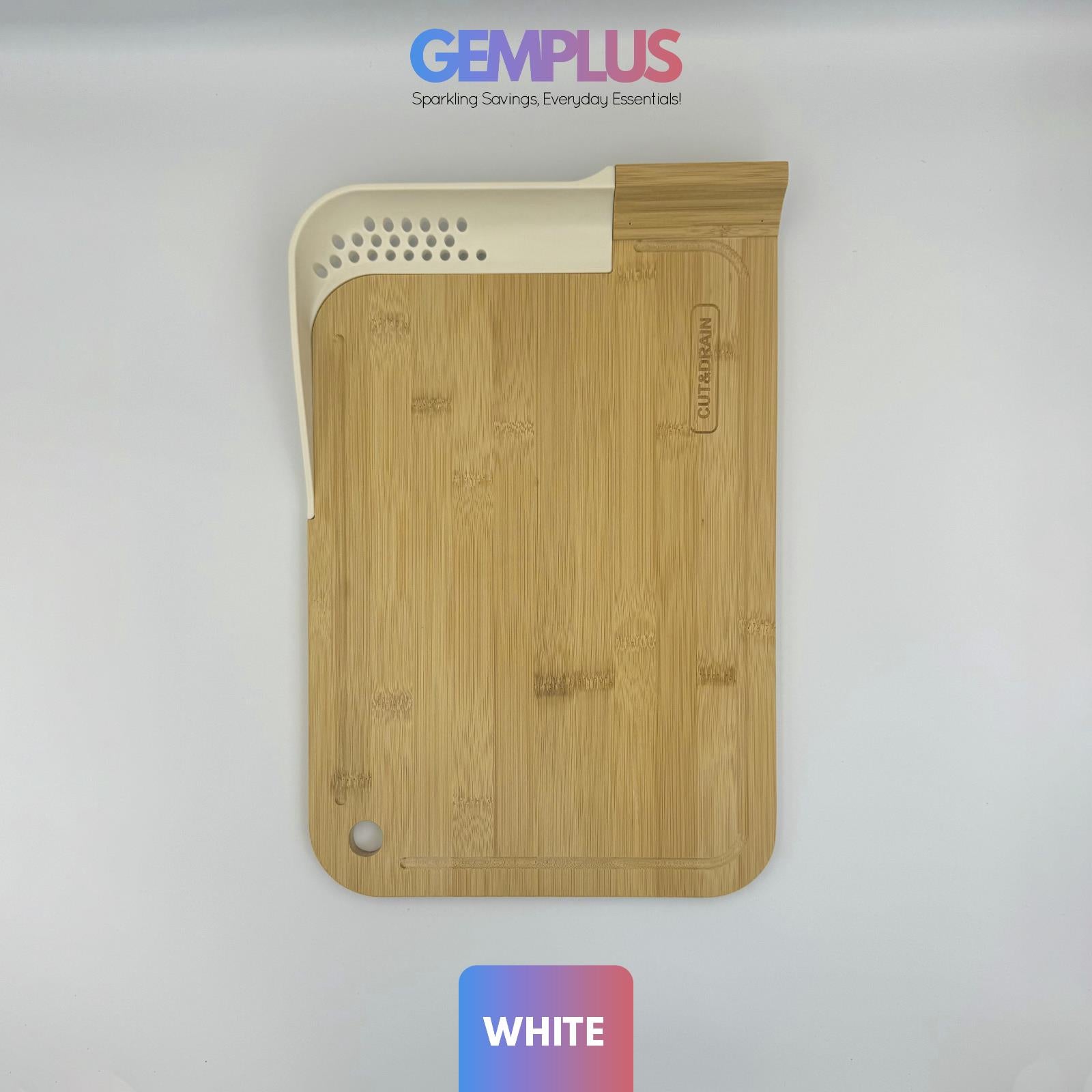 GEM+ | Premium Natural Bamboo Chopping Board with Cut and Drain