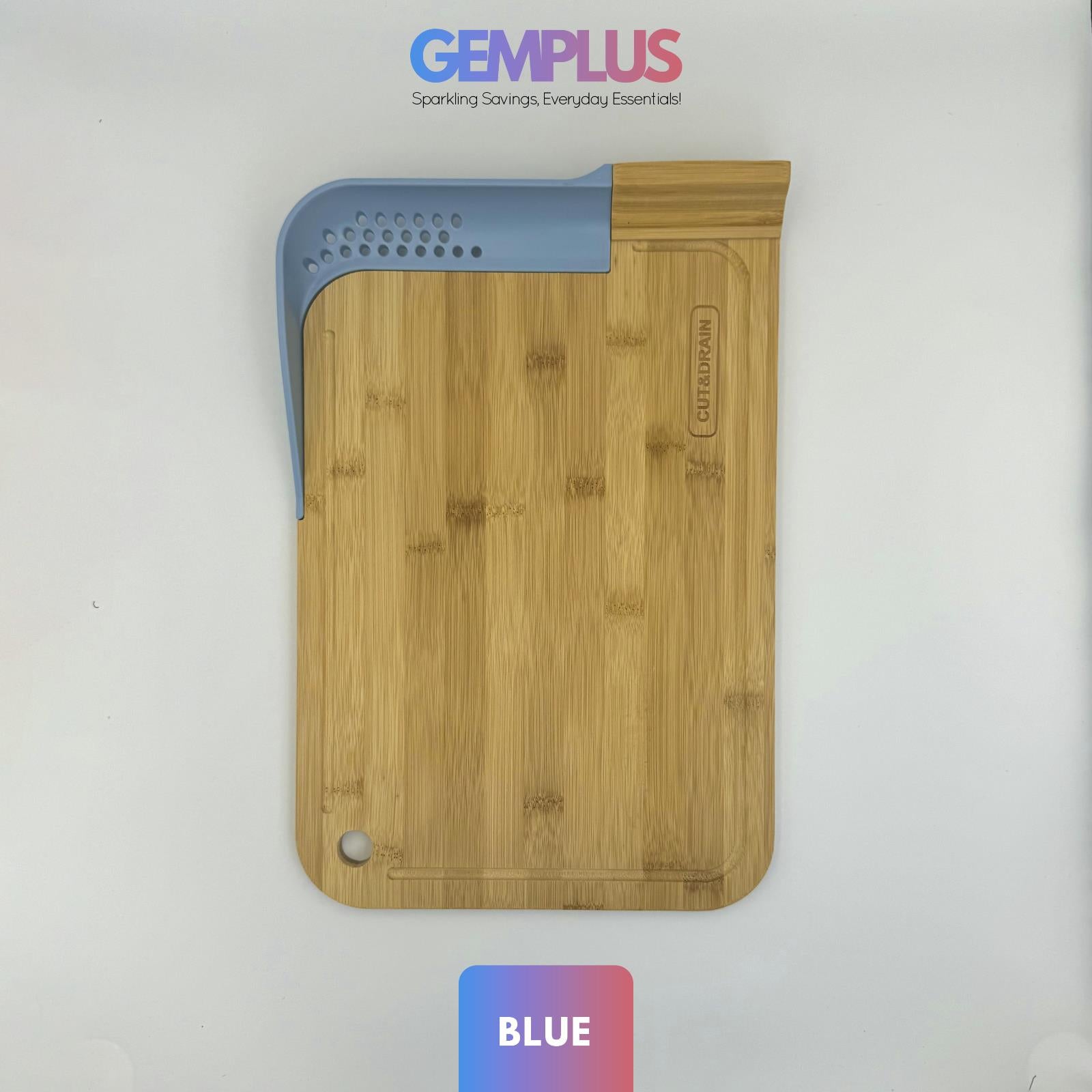 GEM+ | Premium Natural Bamboo Chopping Board with Cut and Drain
